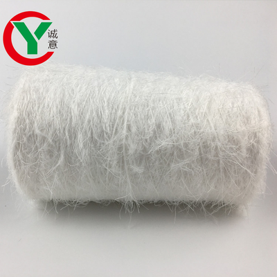 China wholesale price100% nylon fancyfeather yarn / color whitelong hair feather yarn