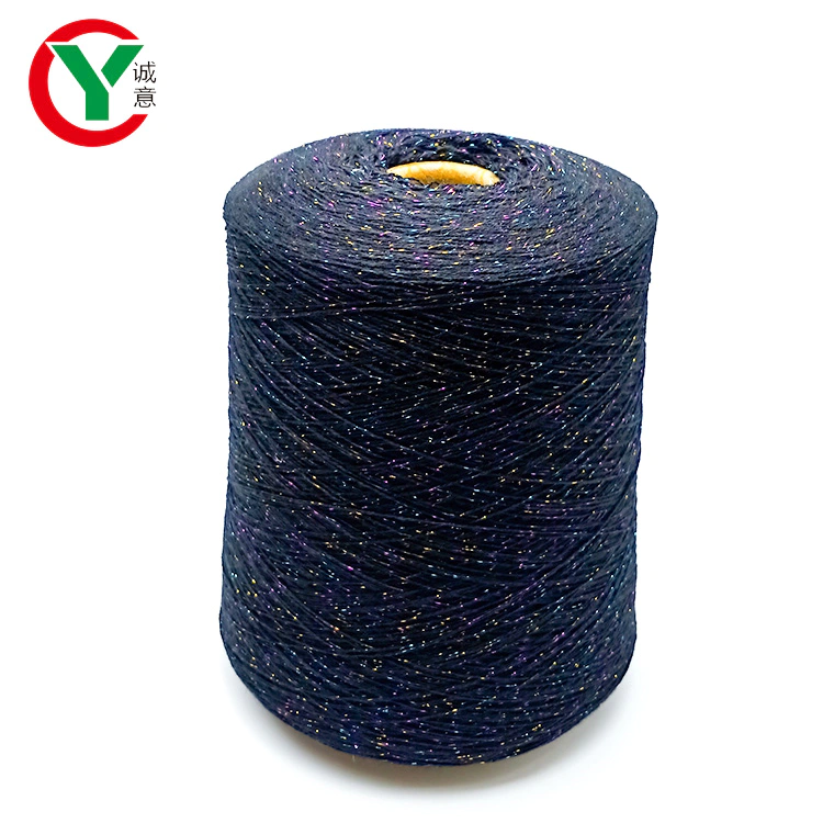 China textile factory hot sales knit cotton metallic glitter yarn with cheap prices