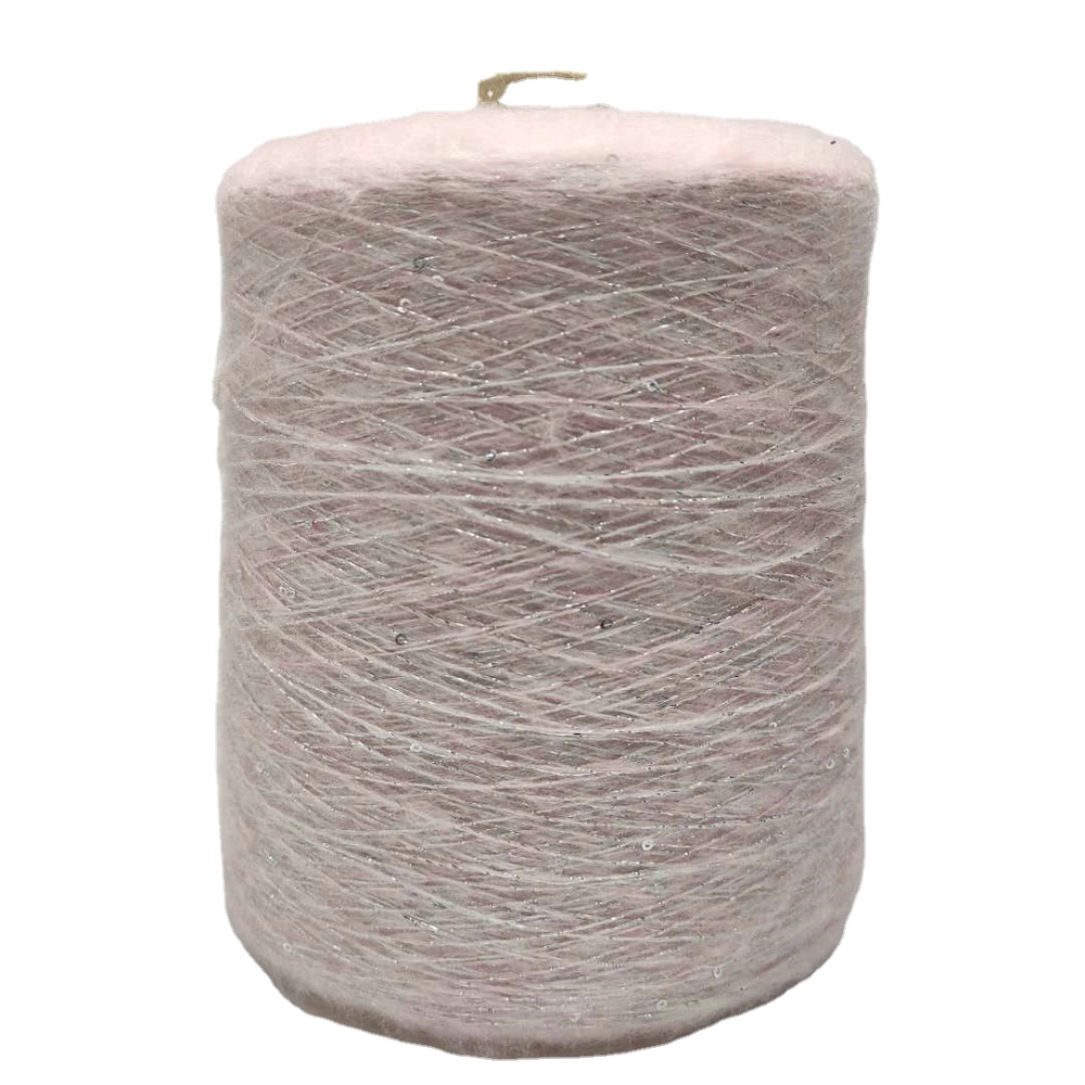 Manufacturers 1/14Nm acrylic polyesterblended sequin yarn for hand knitting yarn