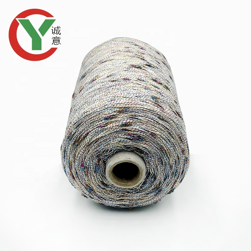 2019 hot sales 100%polyester colorful metallic knot yarn fancy yarn used for hand knitting