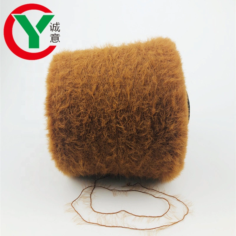 Long fur minkyarn for wintersock soft hand feel not shed hair / %100 nylon feather yarnsfor collar