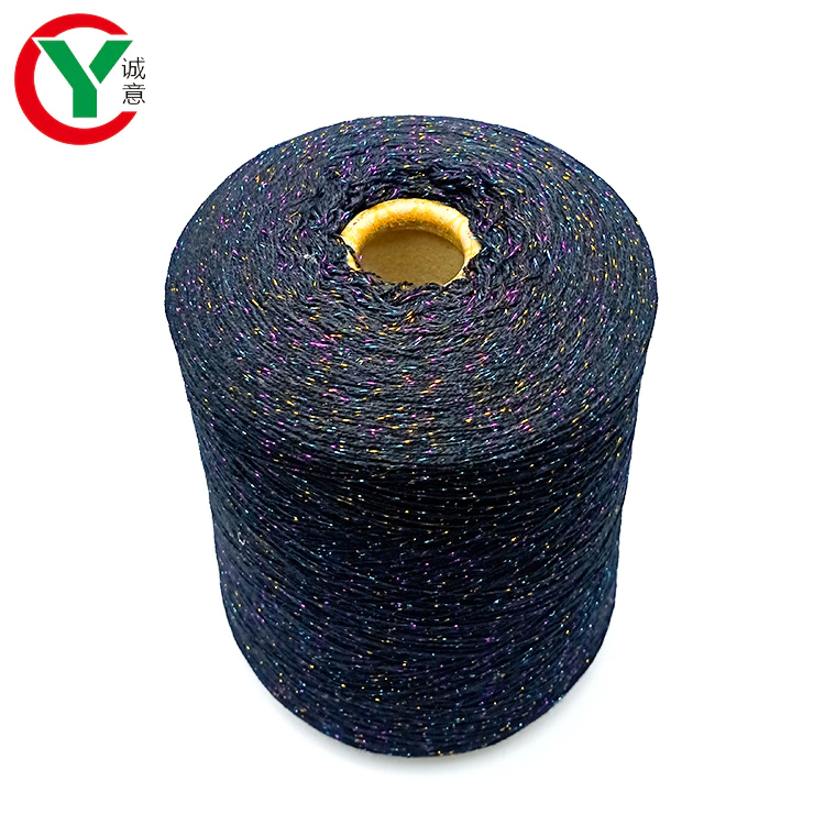 factory saleacrylic blend yarn twisted gold metallic for knitting sweater / metallic blend fancy yarn