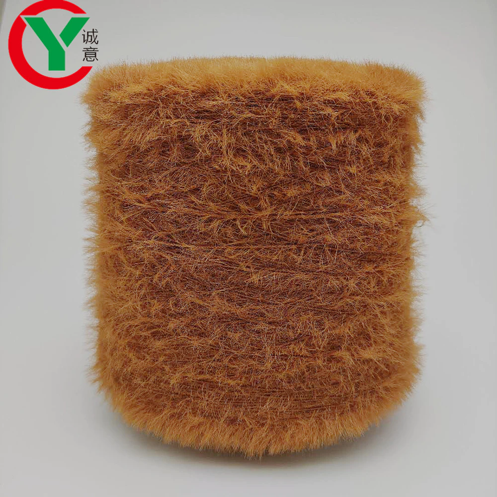 Manufacturer 1.3 cm 13NM 100% nylon fancy imitate mink hair yarn fancy yarn for knitting scarf