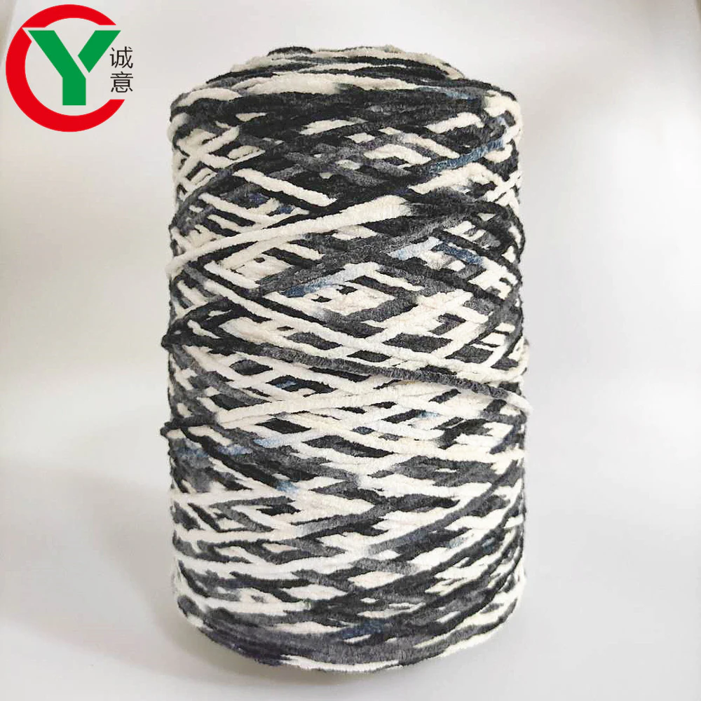 Hot sale soft polyester 1ply filament chunky chenille knitting yarn for cloth and scarf