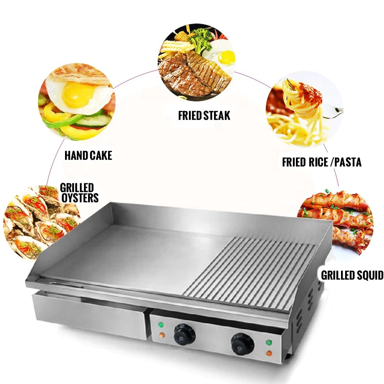 Professional Restaurant Equipment BBQ Stainless Steel Commercial Burger Electric Steak Grill