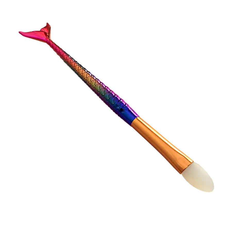 Pinceau de maquillage d'outils propres d'applicateur d'ombre à paupières de silicone portatif fait sur commande