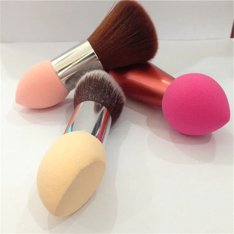 Brosse de maquillage éponge de mélange à double extrémité sans houppette de poudre de latex de marque privée