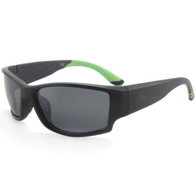 EUGENIA black frame trendy style big temple silicon nose pad UV 400 custom logo sport sunglasses