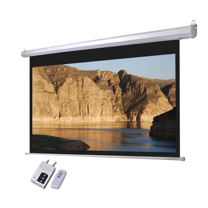 Electric Projector Screen 120'' 16:9 Matte WhiteMotorized Cinema Screen Projection