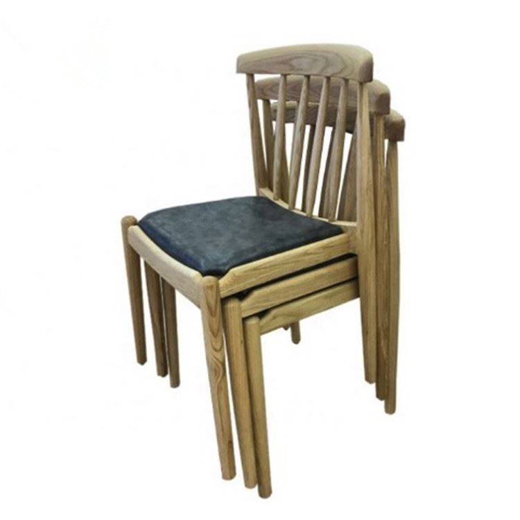 Modern wood chair popular stackable antique wooden chair
