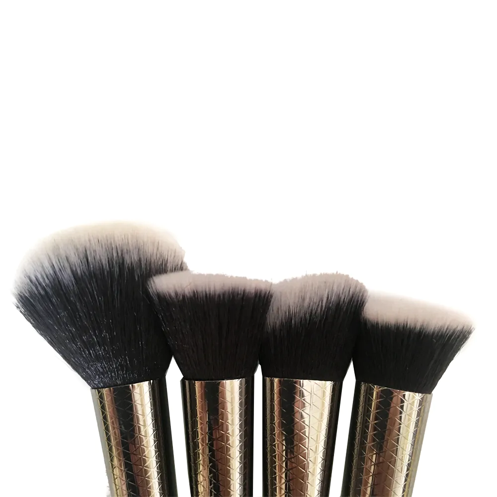 New Unicorn Style 4pcs Cosmetic brush Plastic Handle Private Label Rainbow Makeup Brush Set