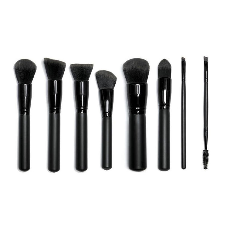 All Black Big Handle Cheap Personalized Set Oval Glitter Makeup Brush