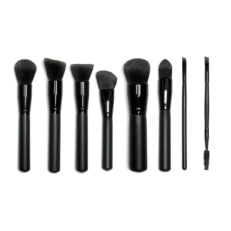 All Black Big Handle Cheap Personalized Set Oval Glitter Makeup Brush