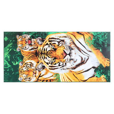 China manufacturer custom suede microfiber reactive printed beach towel leopard tiger animal print