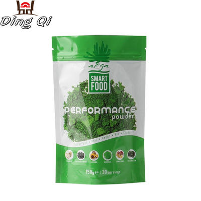 Customized plastic stand up pouches moringa powder tea packaging bags