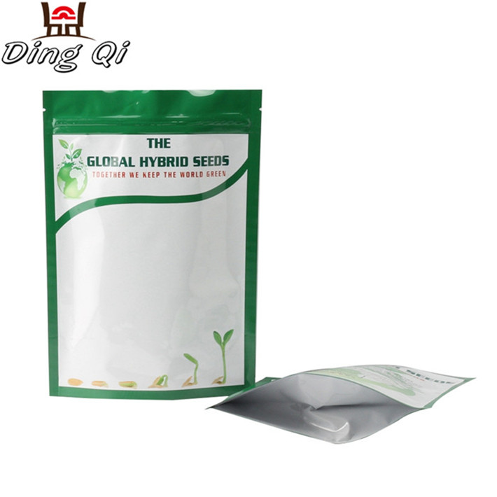 Custom seeds packaging resealable zipper stand up heat seal foil bags