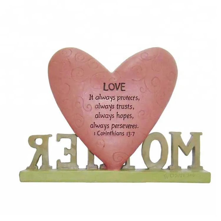 Polyresin home wall decoration cheap art heart Shaped resin crafts