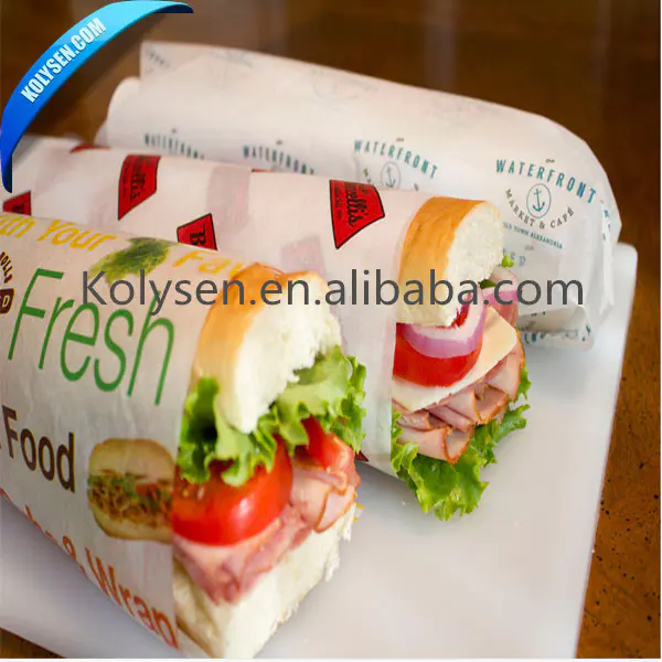 Customized food grade burger sandwich wrapping paper