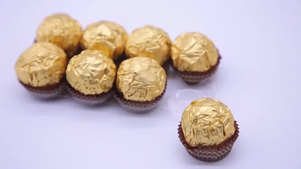 Custom Golden Aluminum Foil wrapping Paper for Chocolate Candy Wrapping Food Packaging Paper