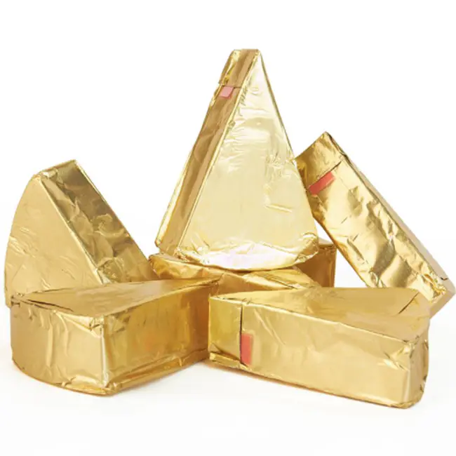 Gold Color 12 Micron Aluminum Foil For Triangle Cheese Packing