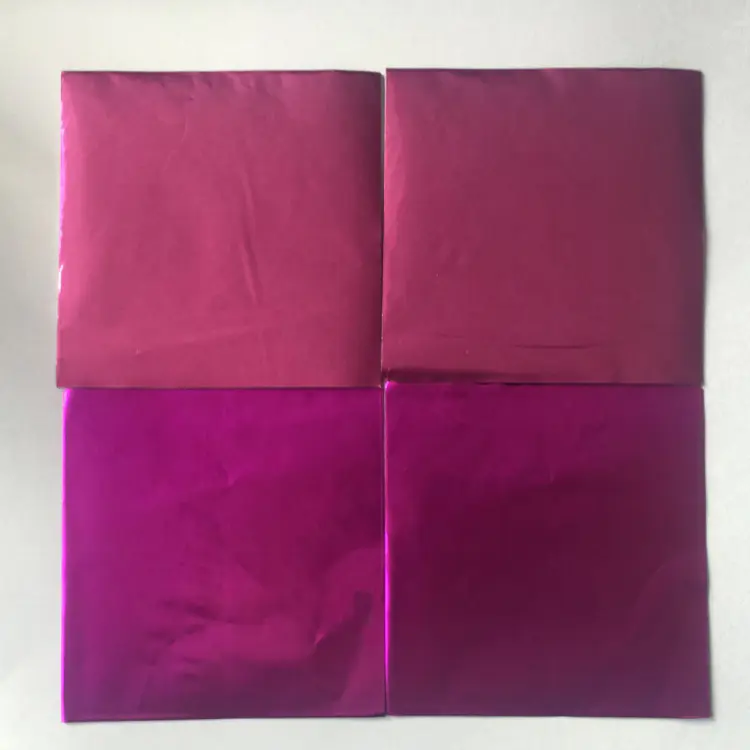 Pink color pure aluminum foil for heart shape chocolate wrapping
