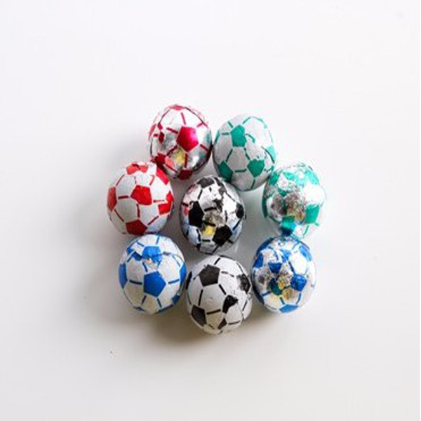 soccer and football ball shape pure foil chocolate wrapper