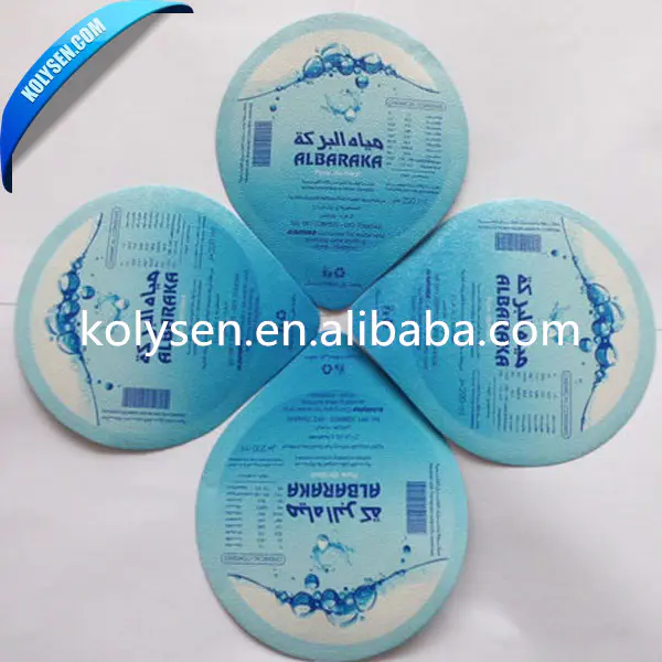 Packaging and printed aluminum foil lids for water/milk/yogurt cup