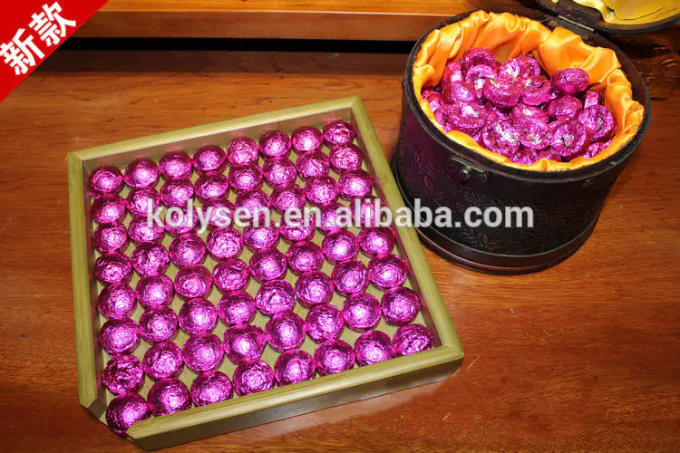 Easter stock colored aluminum foil sheet for chocolate ball wrap