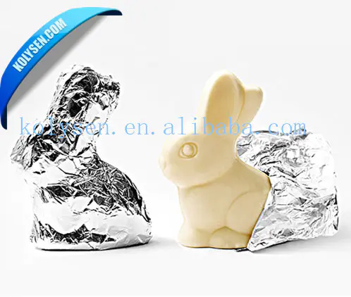 Custom aluminum foil for rabbit shape chocolate wrapper