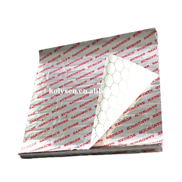 Insulated Foil Hamburger Wrapping Paper Sheets
