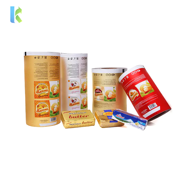 Verified Supplier Wholesale Price Food Grade Printed Logo Butter Aluminum Foil Laminated Paper
