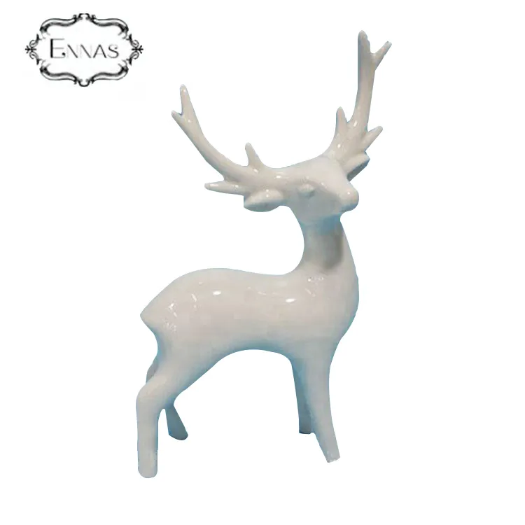 Miniature Wholesale Ceramic Porcelain Animal Deer Figurine for Table Top Decoration