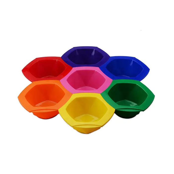 Wholesale 7 different rainbow color connect hair coloring dye mixing tint bowls kit