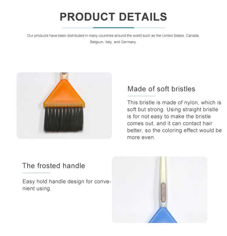 Factory direct customized color hair brush high quality for hair tint coloring use salon dye brush nylon filament