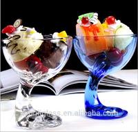 wholesale Ice Cream Glass, Glass Ice Cream Sundae Cups/Unique -footed Ice Cream glass cups Rreezer Container