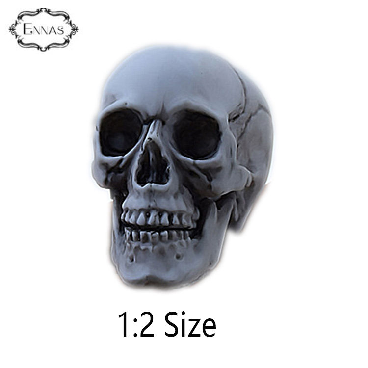 Custom high quality hand carved pol resin skull head crafts