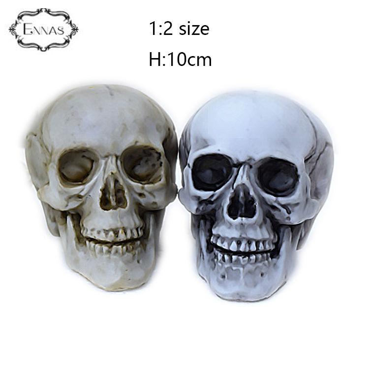 Custom high quality hand carved pol resin skull head crafts