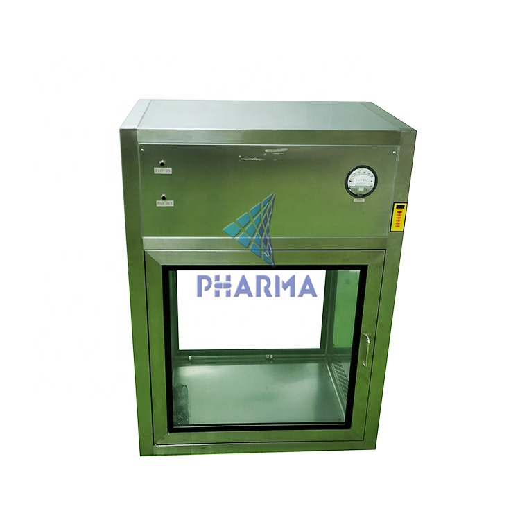 Static dynamic interlocking laboratory pass box transfer laminar flow