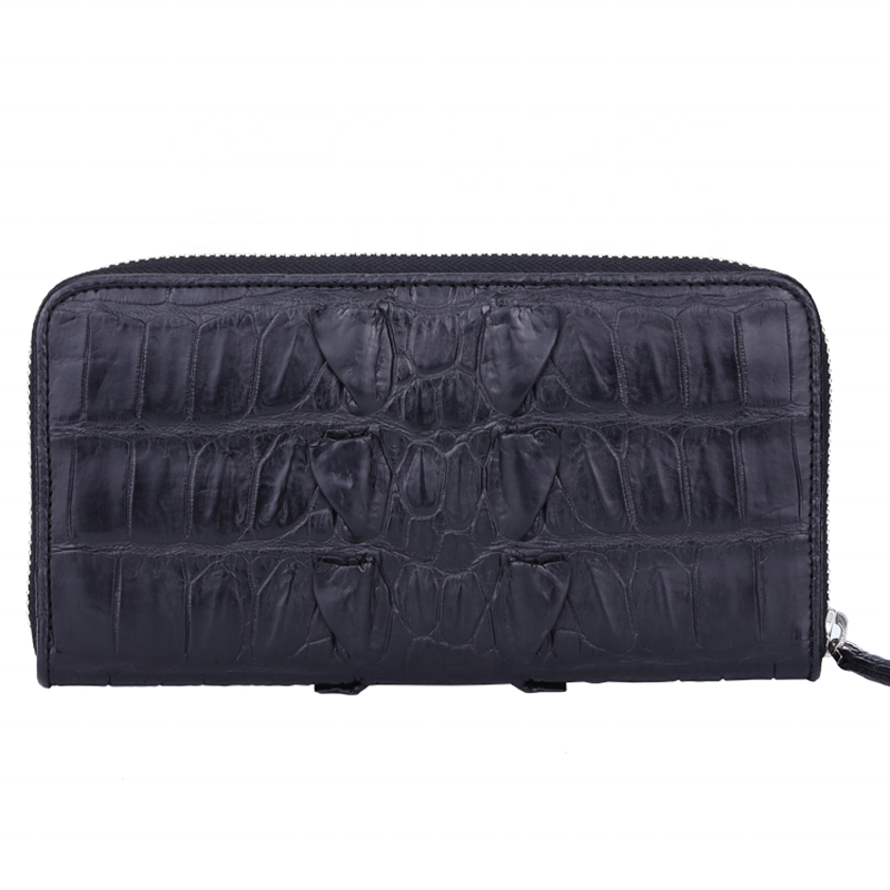 100% Genuine Grain Crocodile Leather Design ladies wallets for women fashionable zipper purses and handbag party luxury clutch