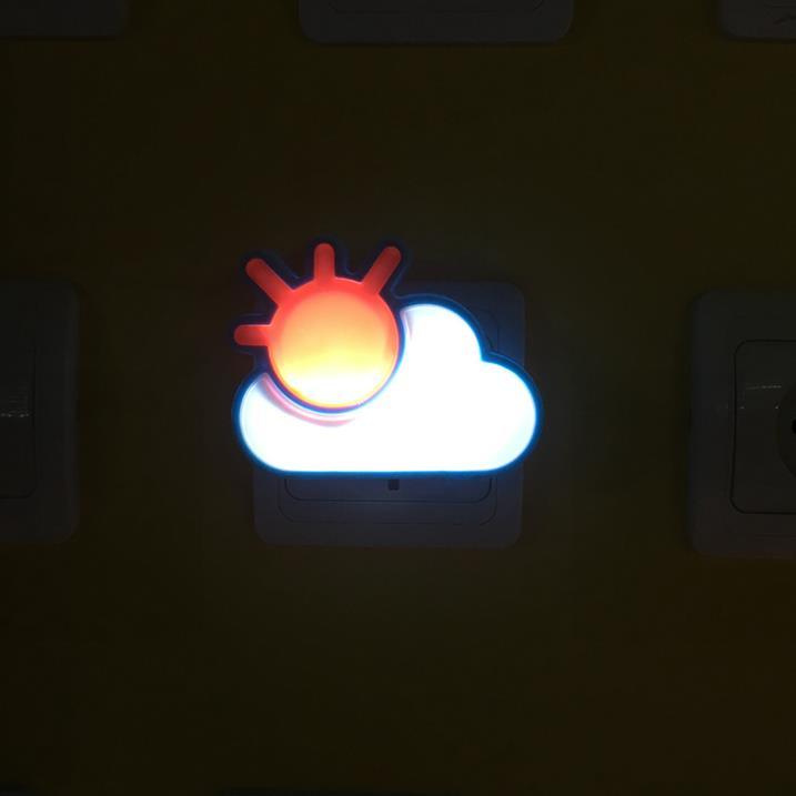 OEM W065 sun cloud shape 3SMD mini switch plug in night light 0.6W 110V 220V