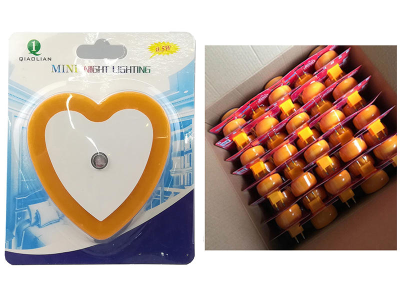 OEM W105 love heart 4SMD mini switch plug in night light wall decoration children gift