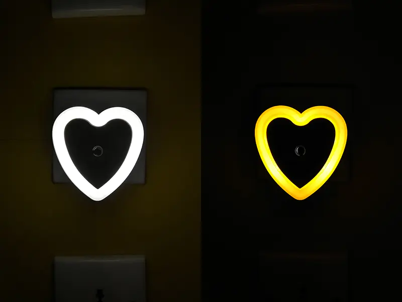 W105 sensor of love heart switch plug in led night light For Baby Bedroomdecoration child gift