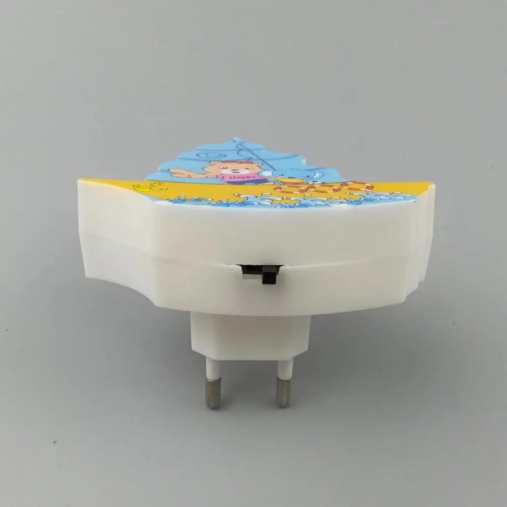 W073 Cartoon mini switch plug in sailboat LED night light For kids Baby Bedroom with 0.6W AC 110V 220V