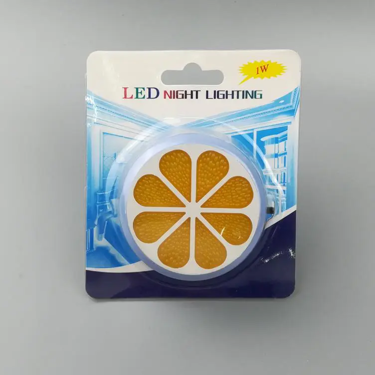OEM GL-W083 4SMD US EU mini switch plug in Fruits orange Shape night light For Baby Bedroom wall decoration