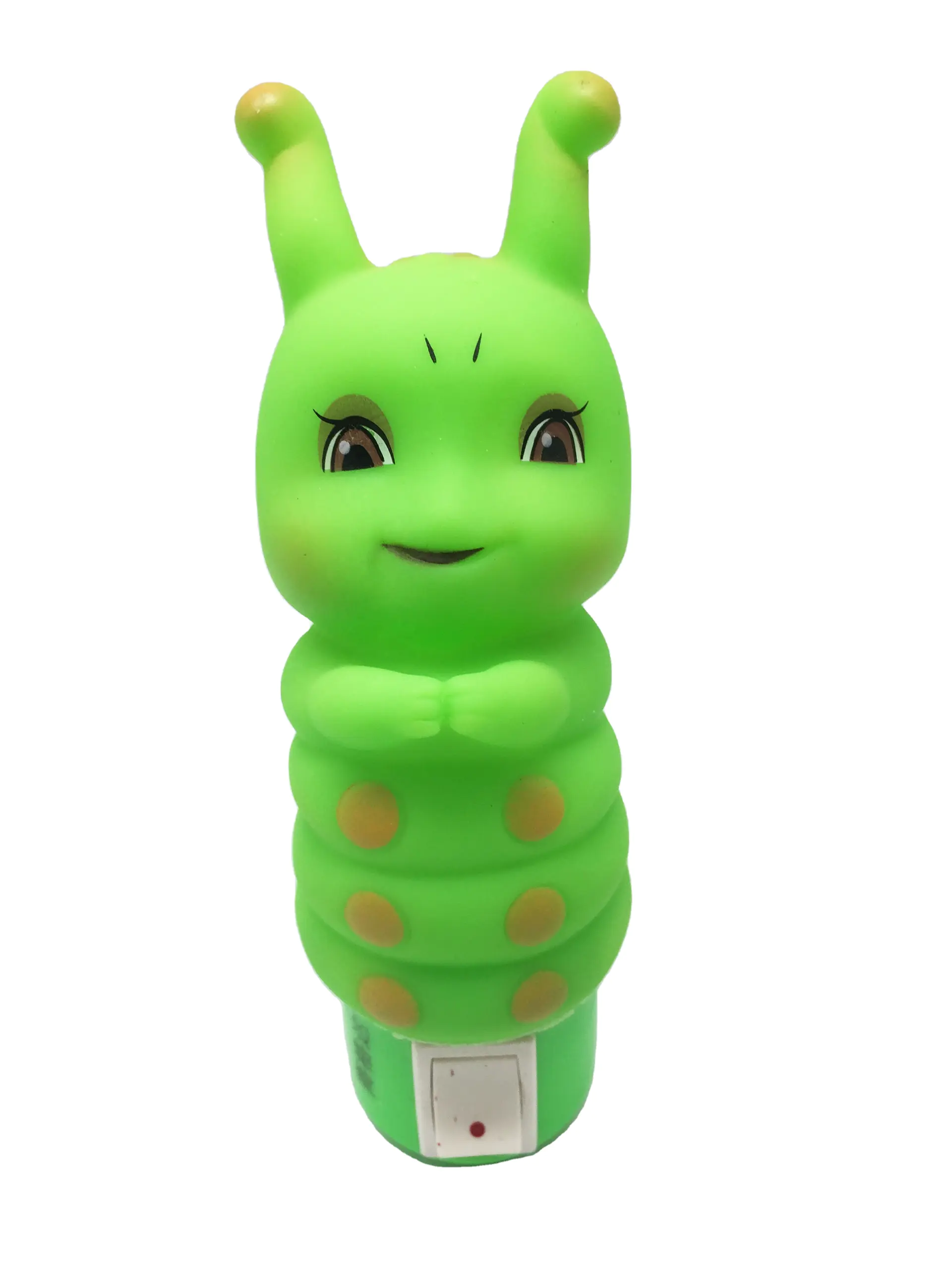 W039 Soft cute Caterpillar silicone shape LED SMD mini switch plug in night light with AC 110V 220V