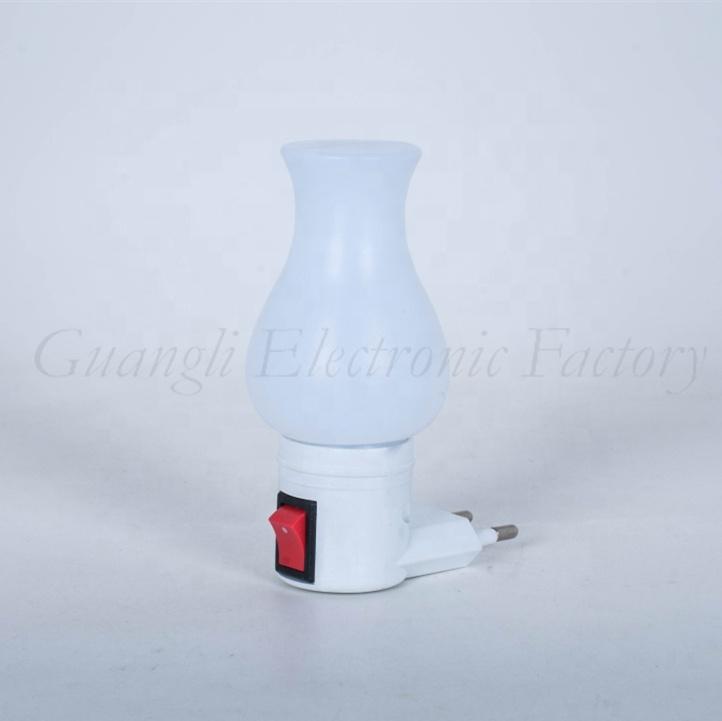torch pillar Candle shape LED SMD mini switch plug in night light with 0.6W and 110V or 220V W002