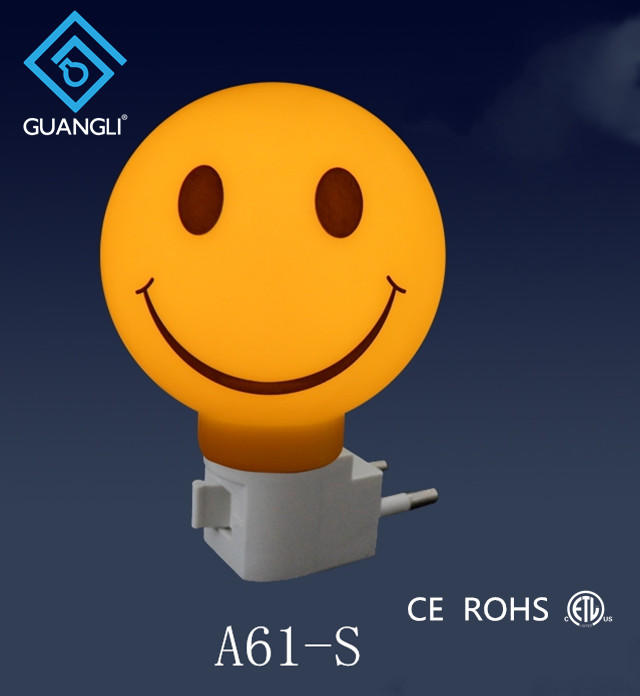OEM A61-S smile pattern plastic mini switch nightlight CE ROSH approved HOT SALE promotional gift items