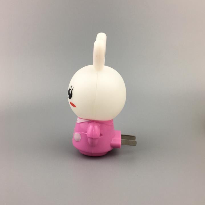 OEM W104 cartoon pink rabbit 4SMD mini switch plug in night light wall decoration children gift