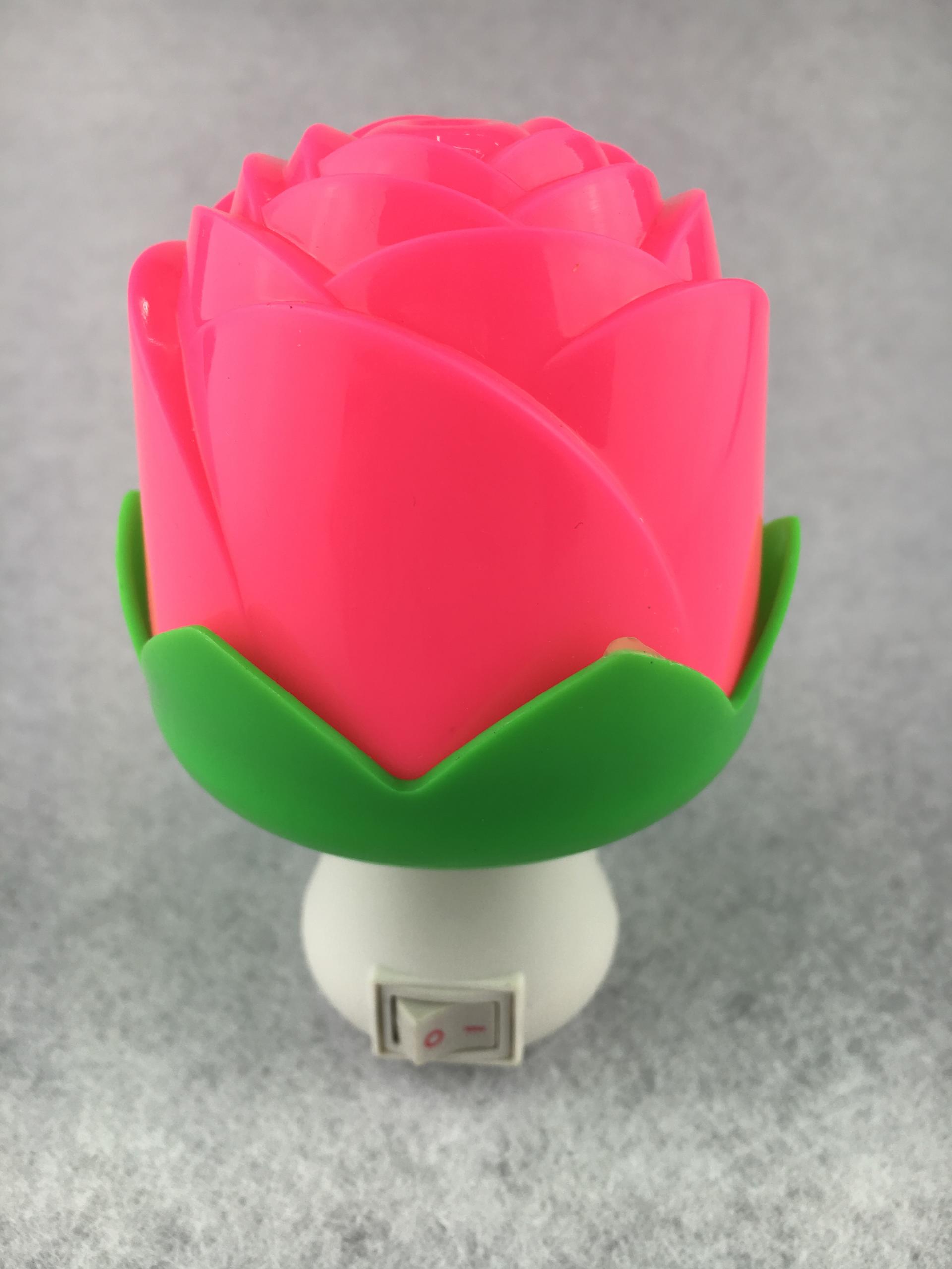 OEM 0.6W AC 110V or 220V W042 Flower rose shape 3 SMD mini switch sensor plug in night light