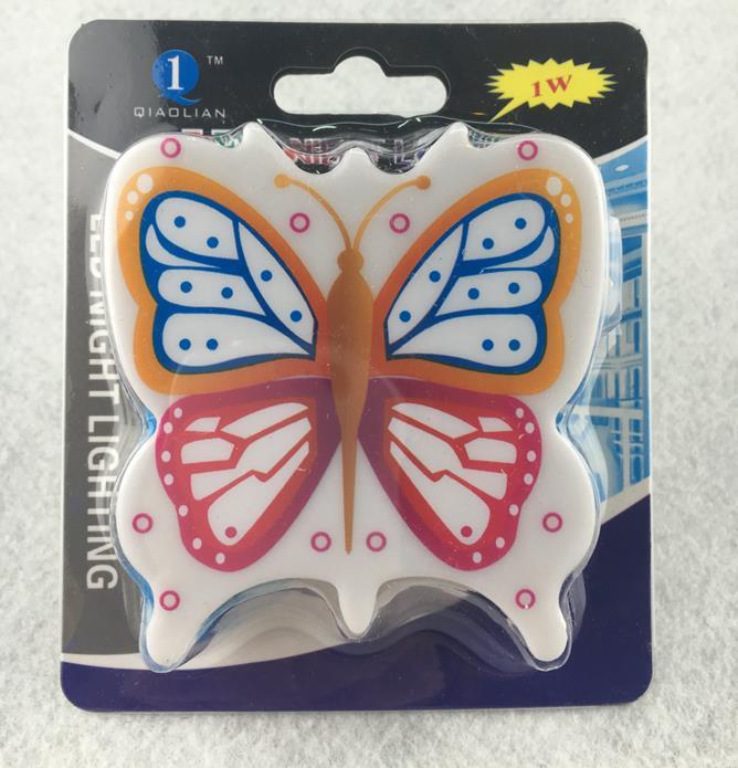 OEM W058 butterfly shape 4 SMD mini switch plug in night light with 0.6W 3SMD AC 110V or 220V